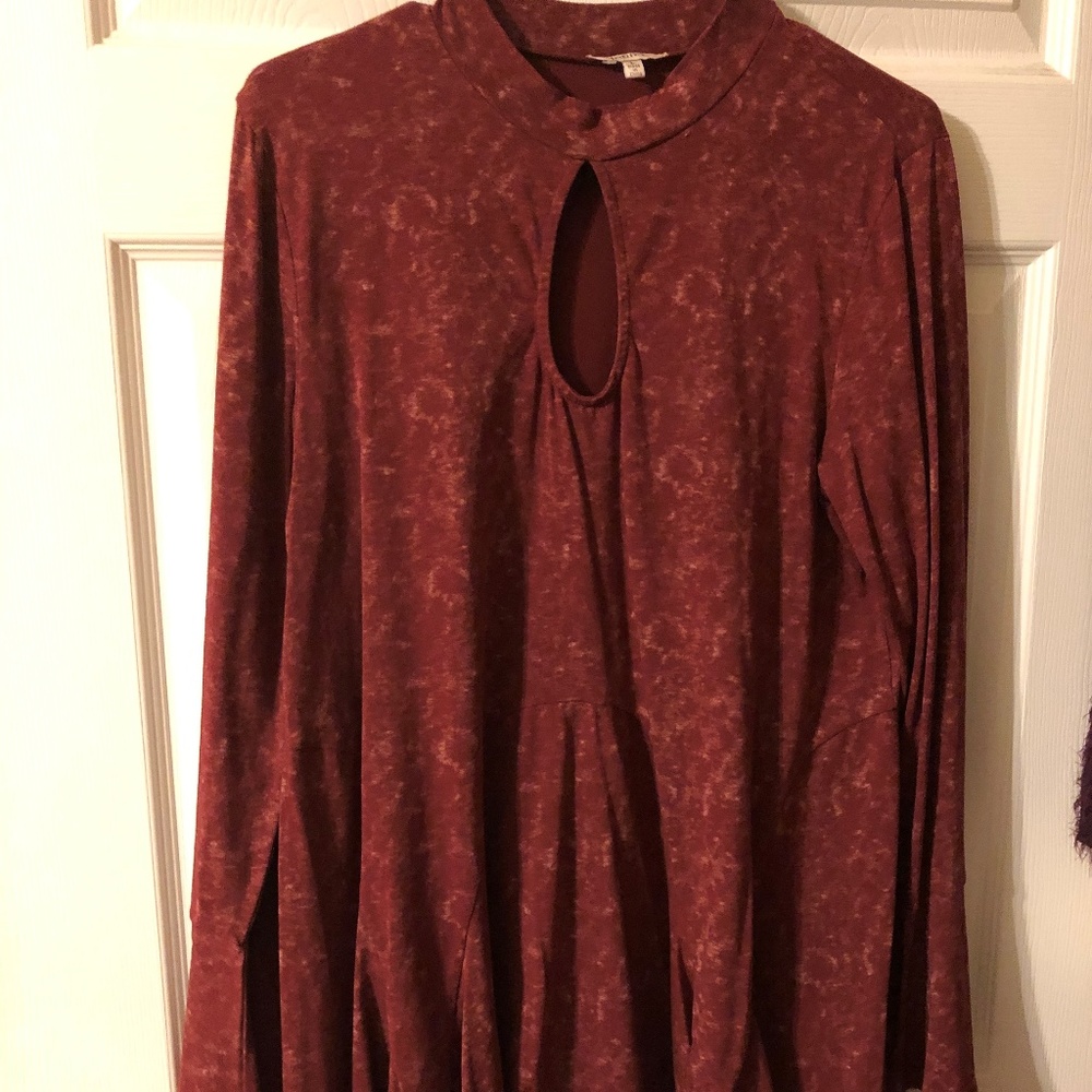Red High Neck Top